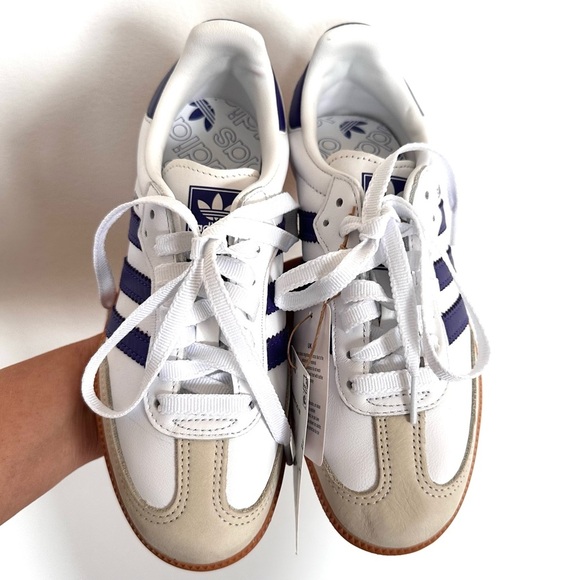 Adidas Samba OG White and Purple with Gum Sole size 5 NWT - Picture 5 of 11